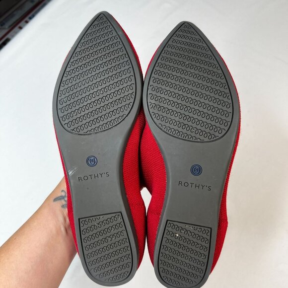 Rothys The Point Flats Ballet Slip On Woven Casual Shoe Red 10 Comfort Slip Ons - Picture 16 of 16